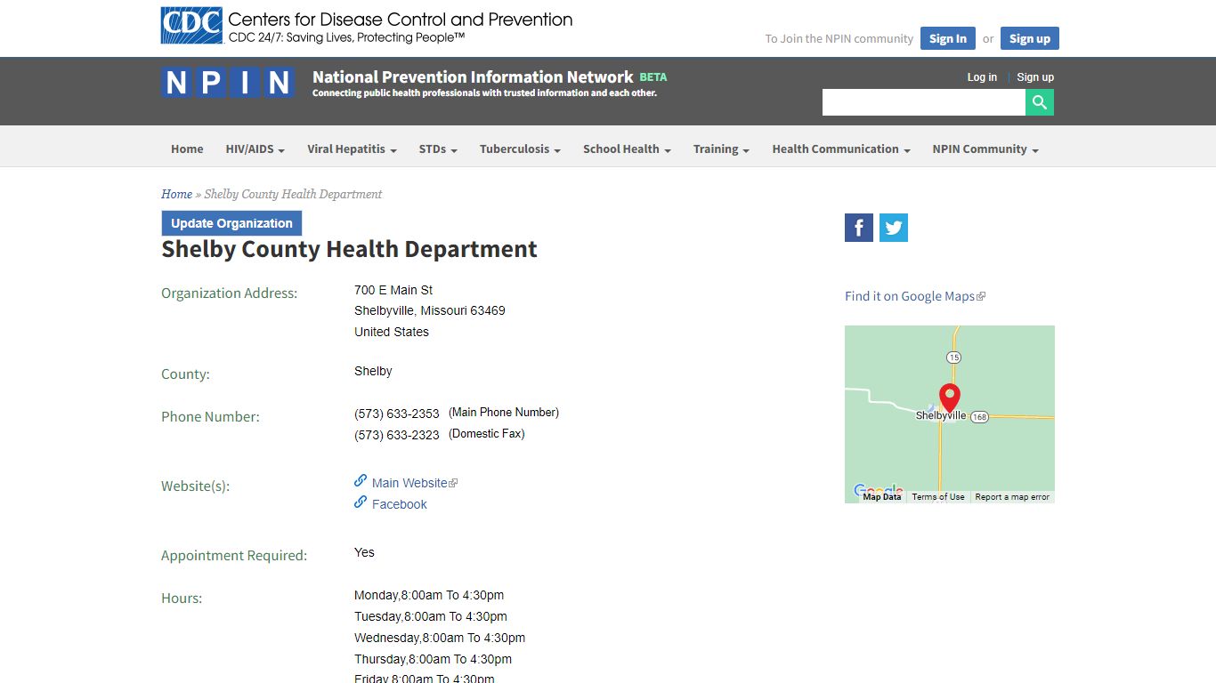 Shelby County Health Department | National Prevention Information ...